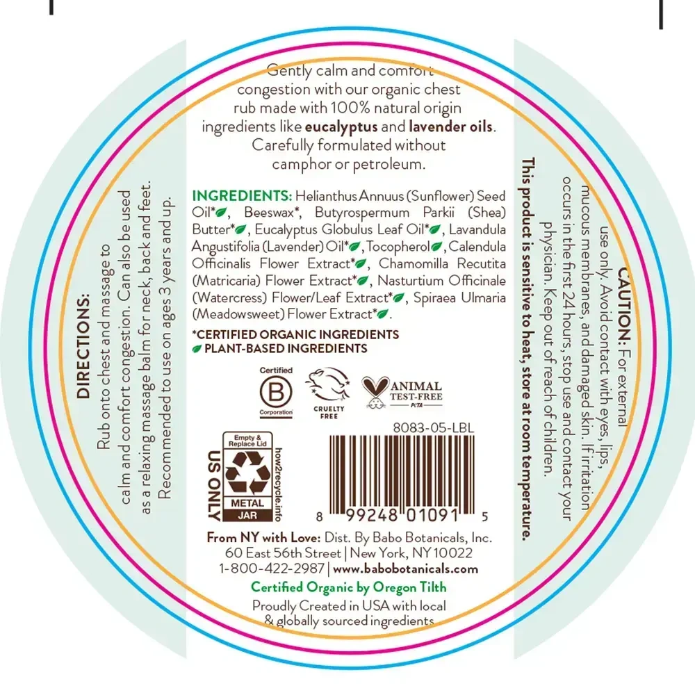 Product image for Eucalyptus Remedy Soothing Chest Rub.