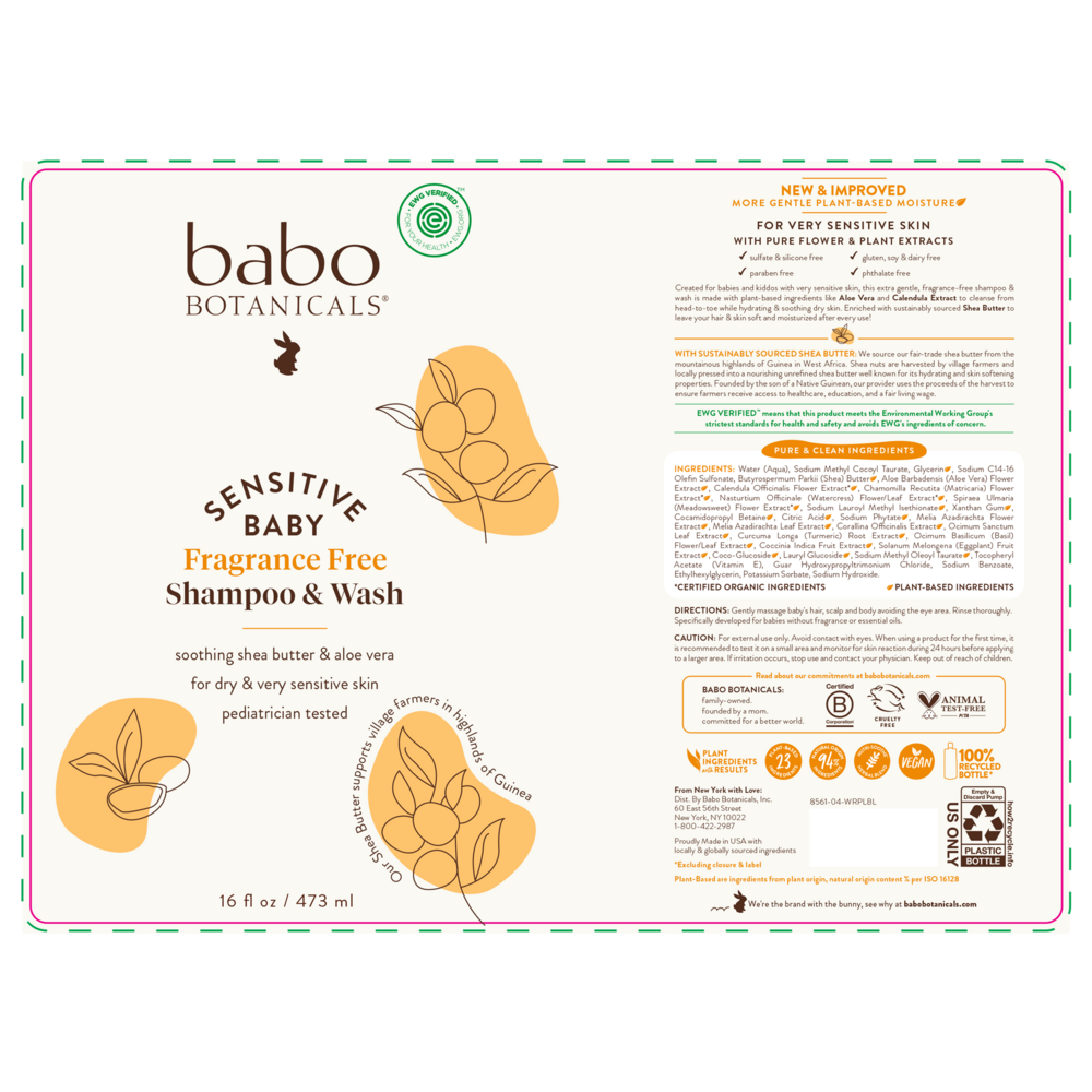 Product image for Sensitive Baby Fragrance-Free Baby Shampoo &amp; Wash.