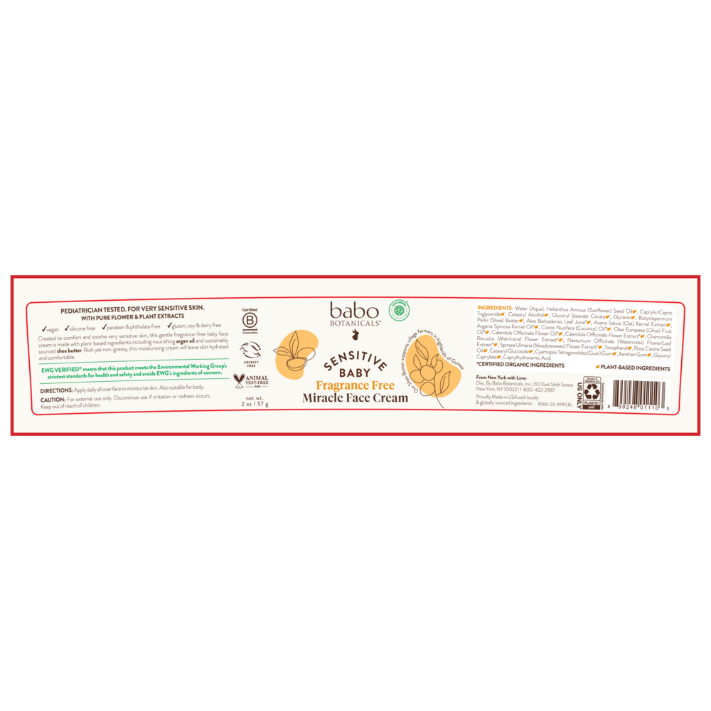 Product image for Sensitive Baby Fragrance-Free Miracle Face Cream.