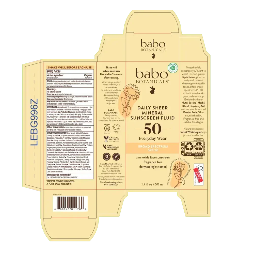 Product image for Daily Sheer Mineral Sunscreen Fluid SPF50.