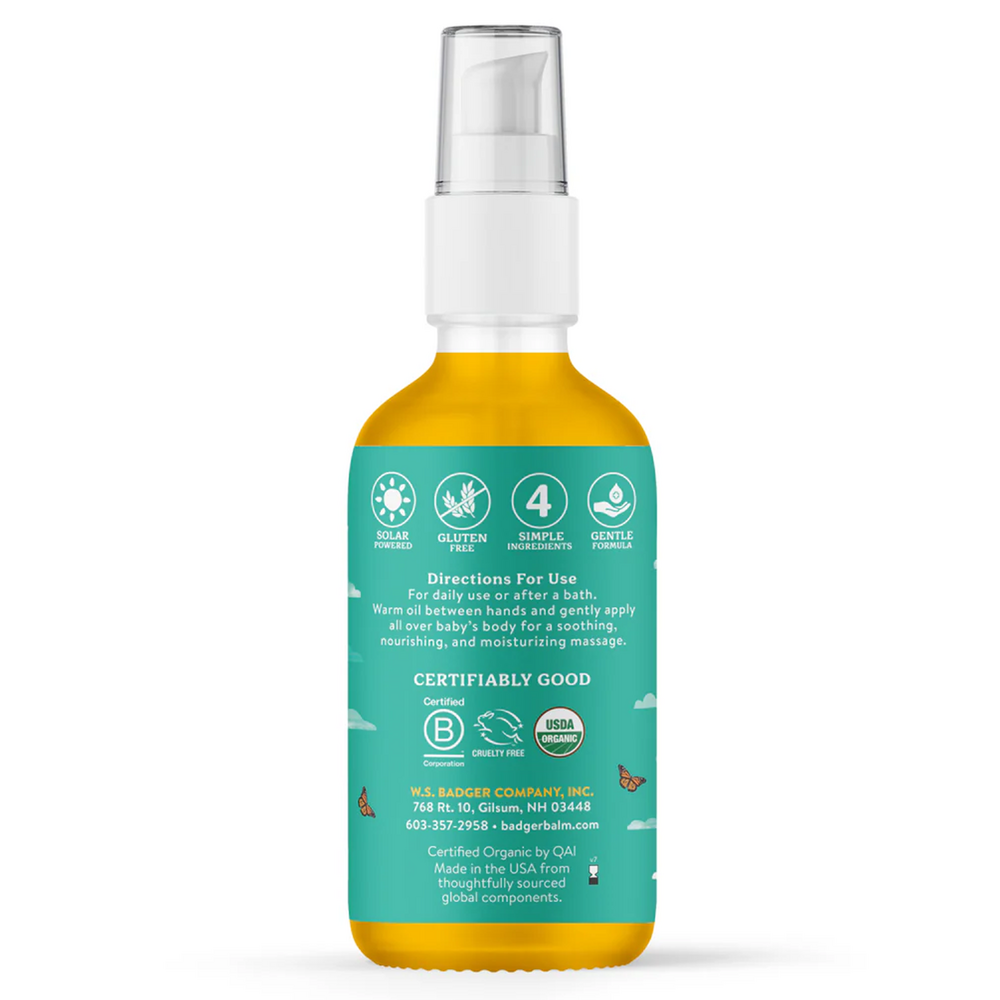 Product image for Calming Baby Oil Glass Bottle.