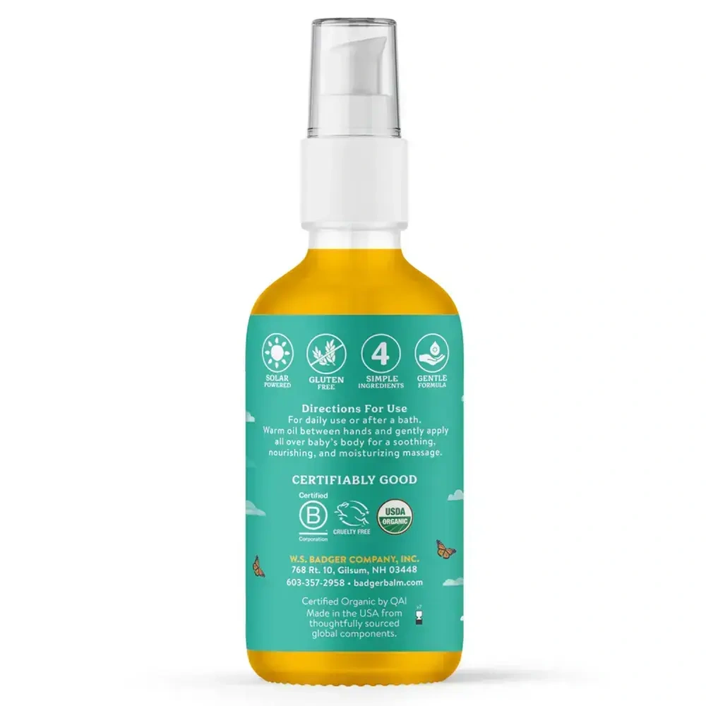 Product image for Calming Baby Oil Glass Bottle.