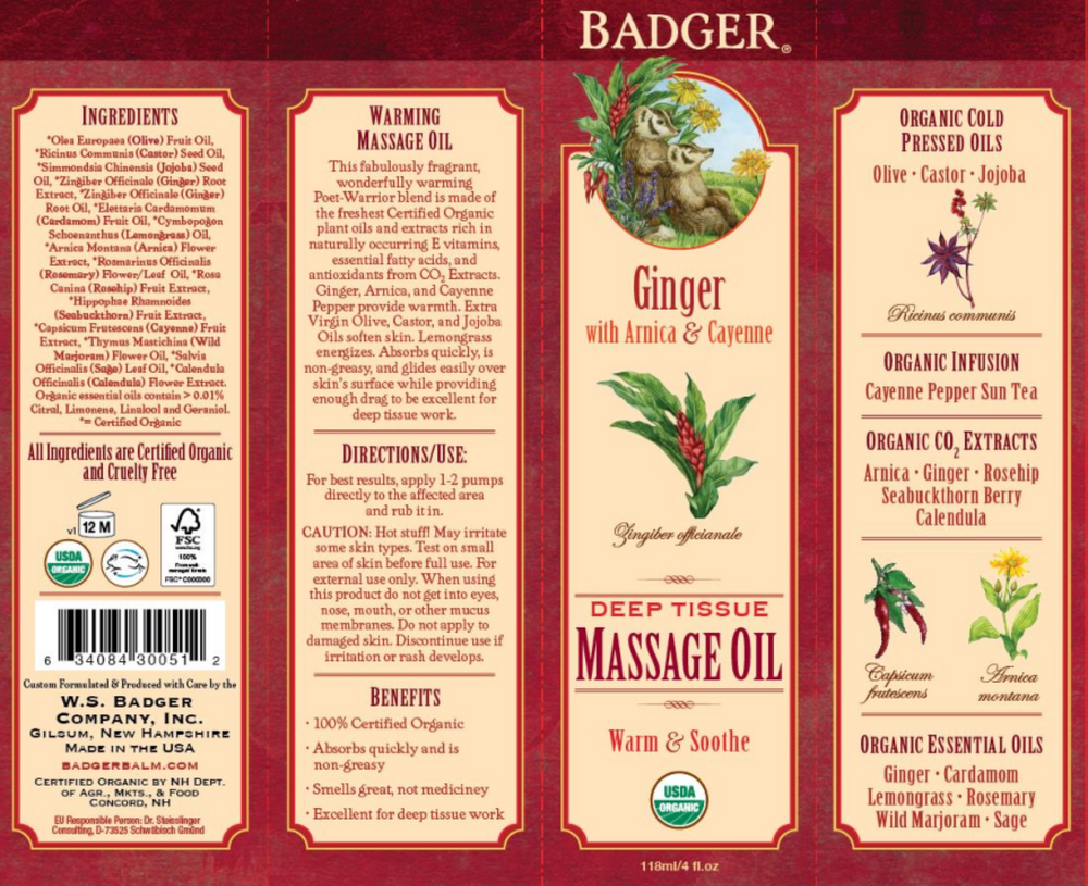 Product image for Deep Tissue Massage Oil w/Ginger.