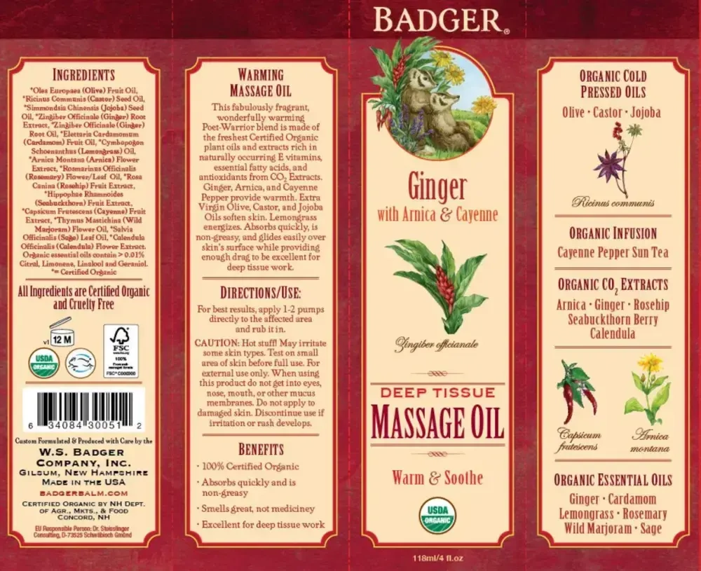 Product image for Deep Tissue Massage Oil w/Ginger.