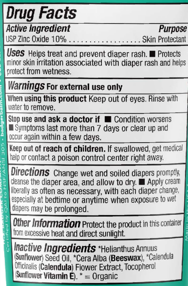 Product image for Diaper Rash Cream with Zinc Oxide.