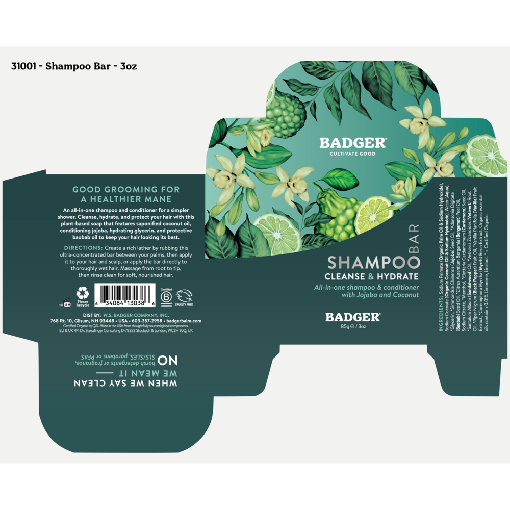 Product image for Badger Shampoo Bar.
