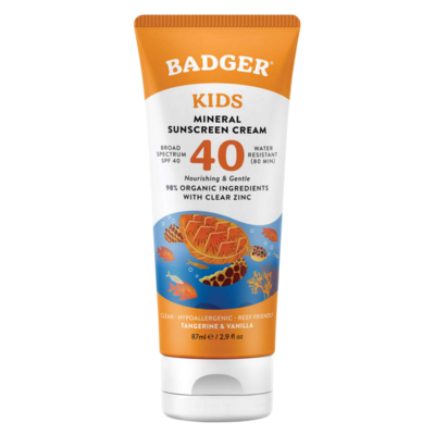 Badger SPF 40 Kids Mineral Sunscreen Cream 2.9 Ounces