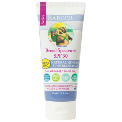 SPF 30 Clear Zinc Sunscreen Cream 2.9 Ounces