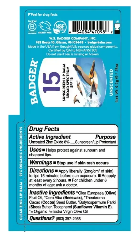 Product image for Badger SPF 15 Active Mineral Lip Balm Stick.