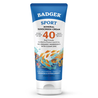 Badger SPF 40 Sport Mineral Sunscreen Cream product image