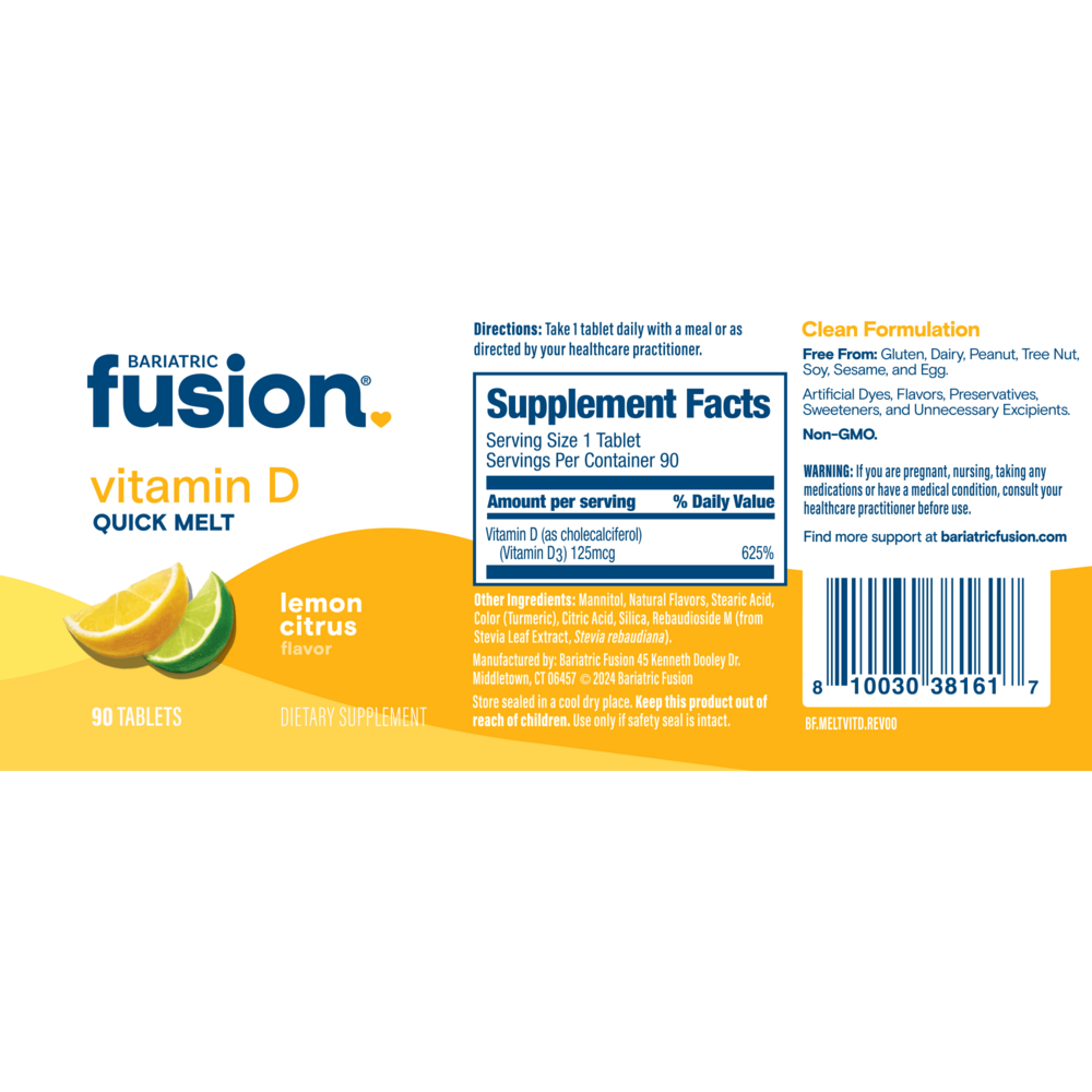 Product image for Vitamin D Quick Melt, Lemon Citrus.