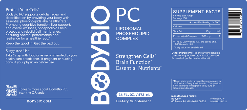 Product image for BodyBio PC (Liquid) - 114 mL.