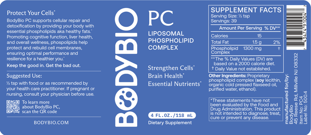 Product image for BodyBio PC (Liquid) - 114 mL.