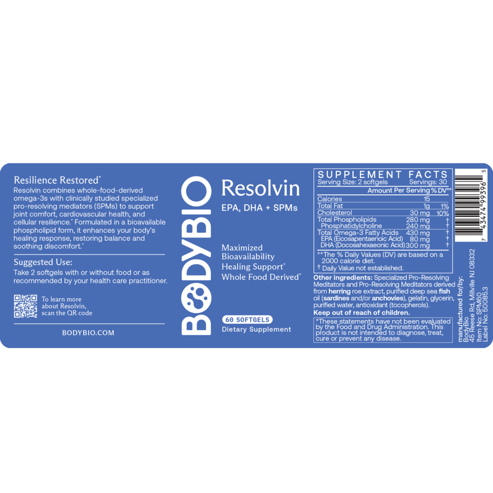 Product image for BodyBio Resolvin.