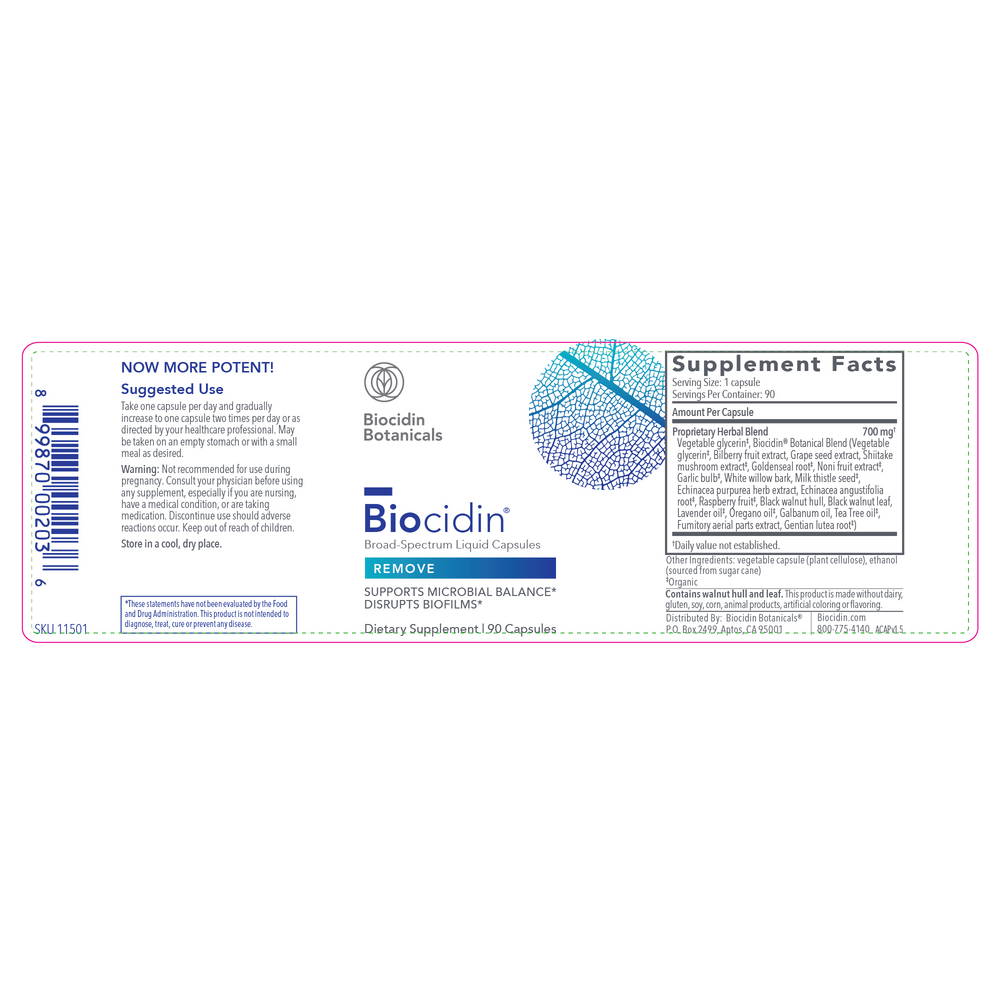 Product image for Biocidin® Capsules - Potent Broad Spectrum.