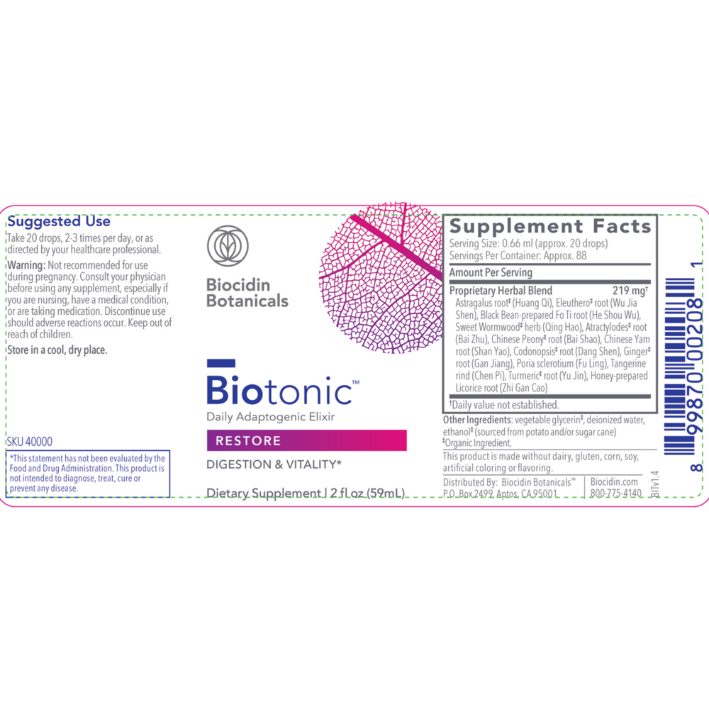 Product image for Biotonic Adaptogenic Tonic.
