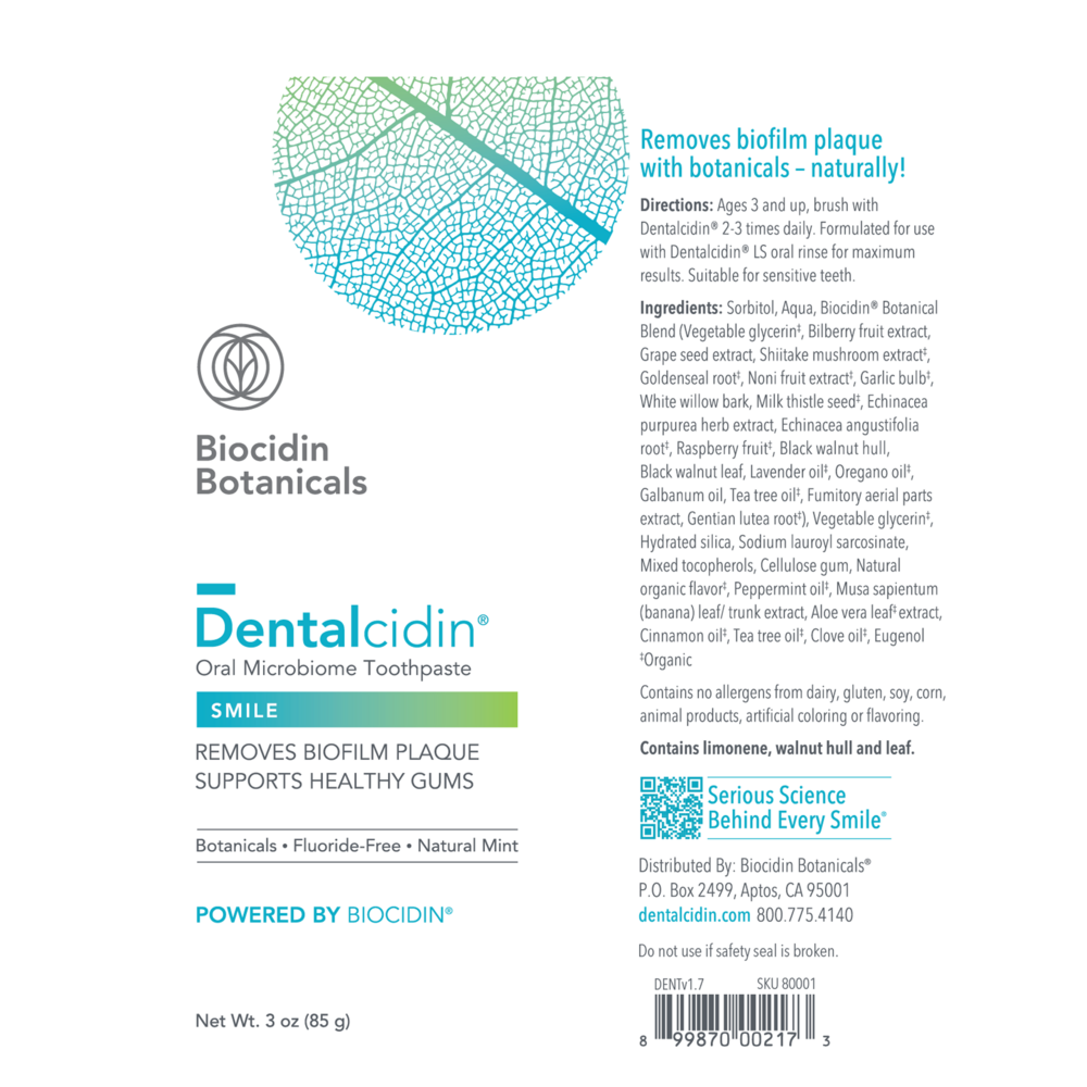 Product image for Dentalcidin Oral Microbiome Toothpaste with Biocidin.