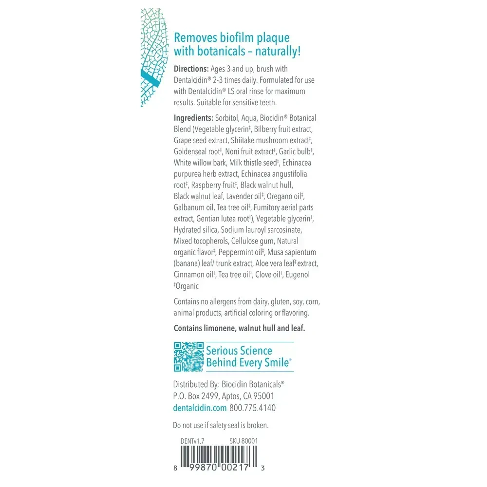 Product image for Dentalcidin Oral Microbiome Toothpaste with Biocidin.