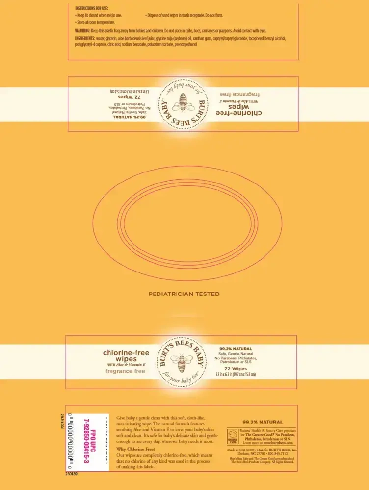 Product image for Baby Bee Wipes Chlorine Free.
