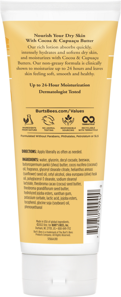 Product image for Burt&#39;s Bees Body Lotion Cocoa &amp; Cupuacu.