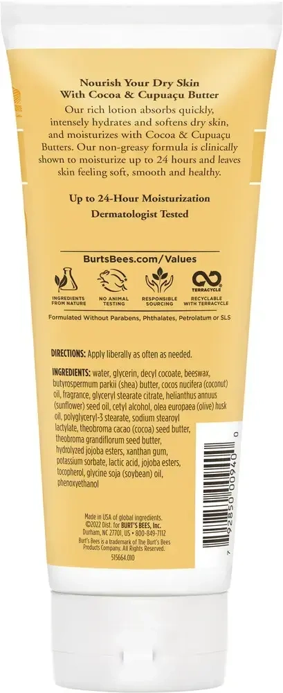 Product image for Burt's Bees Body Lotion Cocoa &amp; Cupuacu.