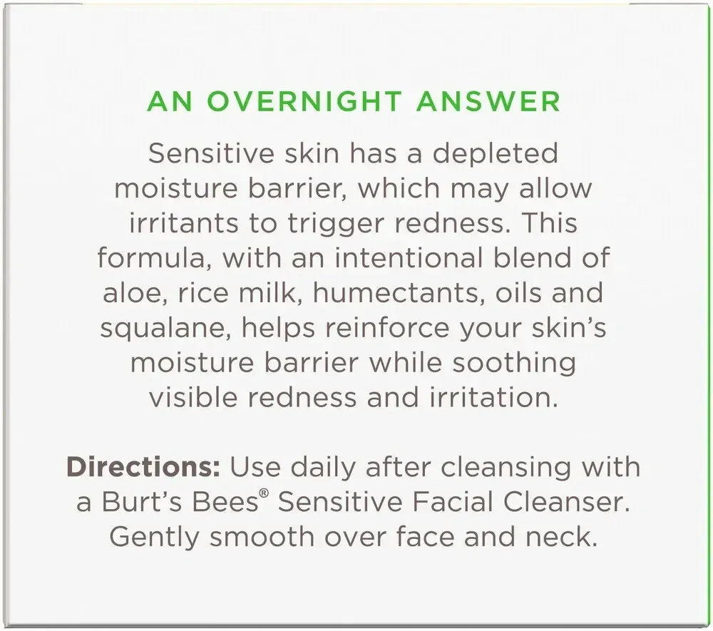 Product image for Burt's Bees Sensitive Night Cream.