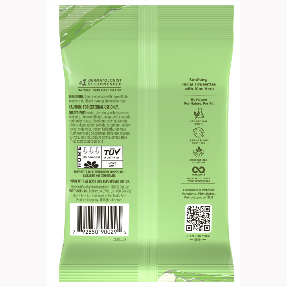 Product image for Burt's Bees Facial Cleansing Towelettes.