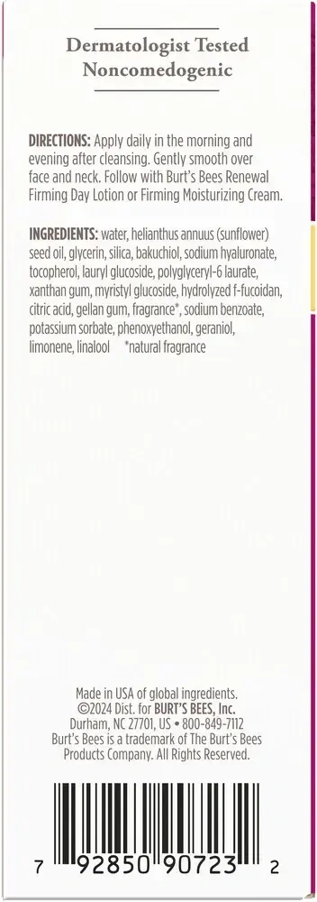 Product image for Burt's Bees Renewal Intensive Firming Se.