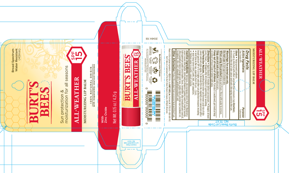 Product image for Burt&#39;s Bees Lip Balm All-Weather SPF15.