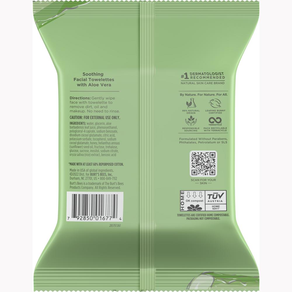 Product image for Burt's Bees Facial Cleansing Towelettes.