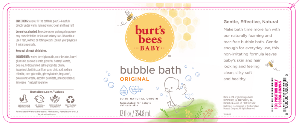 Product image for Burt's Bees Baby Bubble Bath.