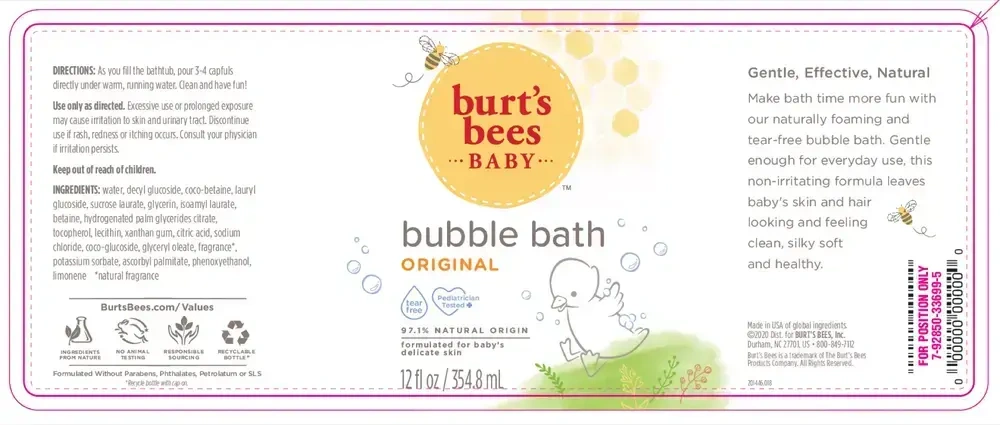 Product image for Burt's Bees Baby Bubble Bath.