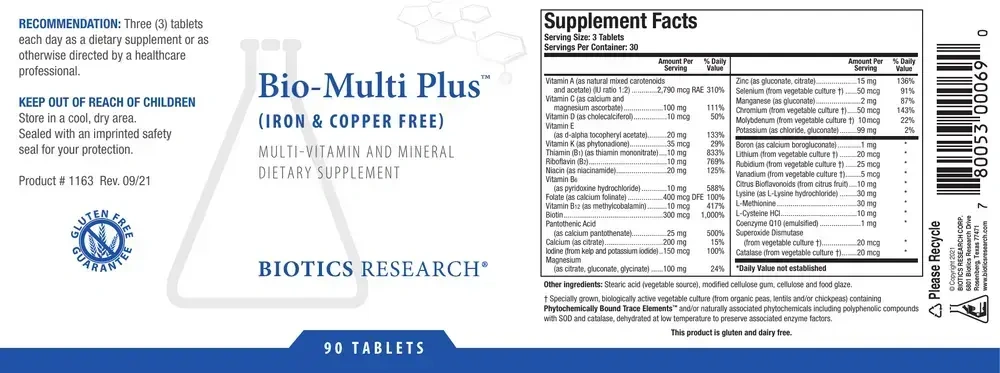 Product image for Bio-Multi Plus™ Fe &amp; Cu Free.
