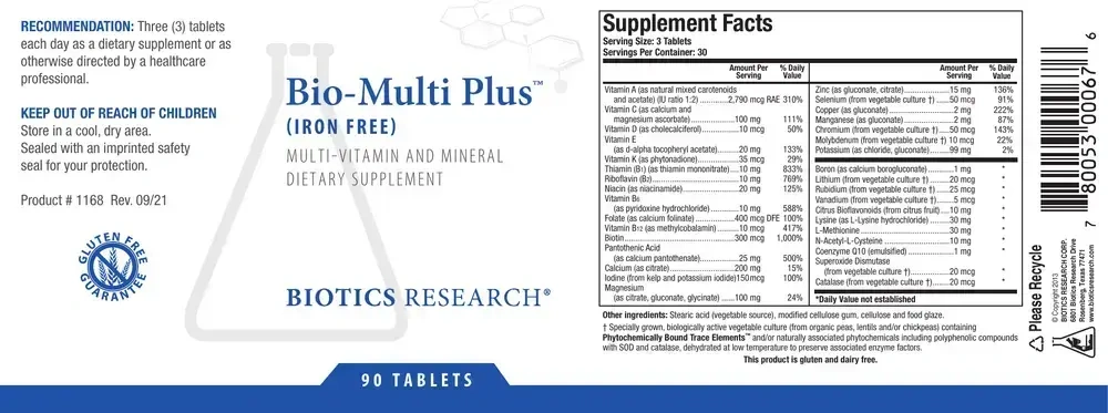 Product image for Bio-Multi Plus™ Iron Free.