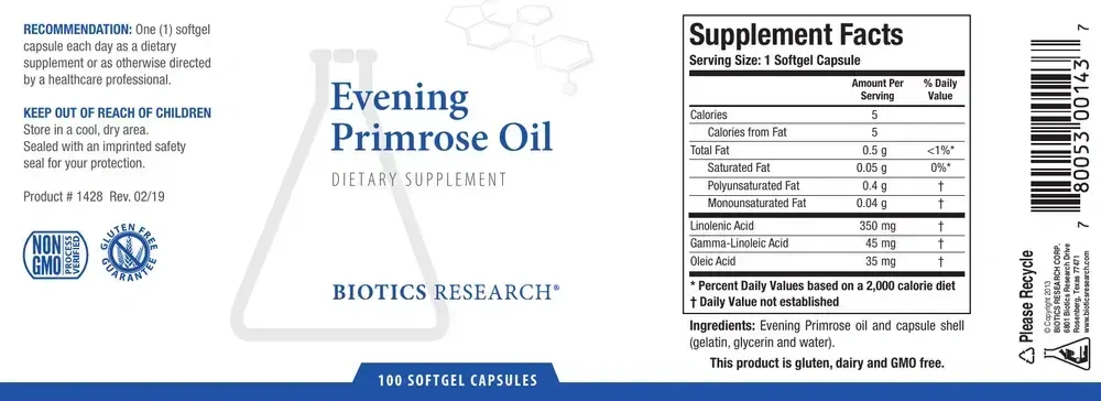 Product image for Evening Primrose Oil.