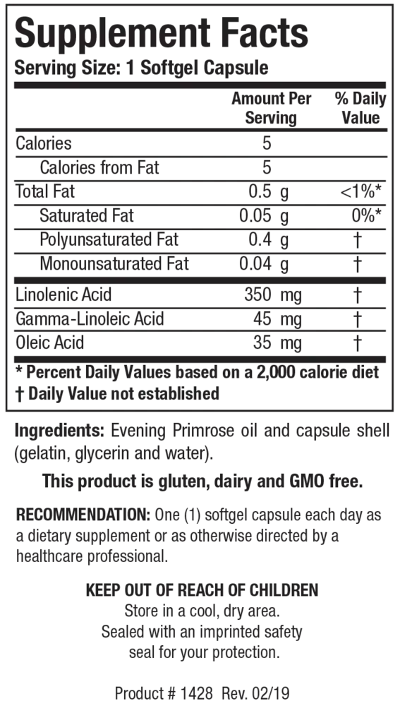 Product image for Evening Primrose Oil.