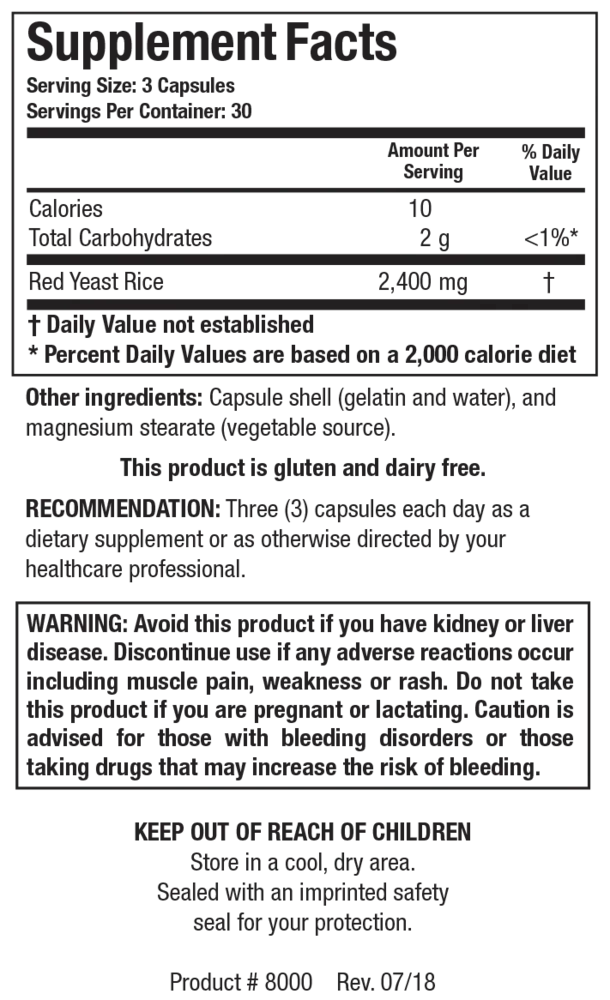 Product image for Red Yeast Rice.