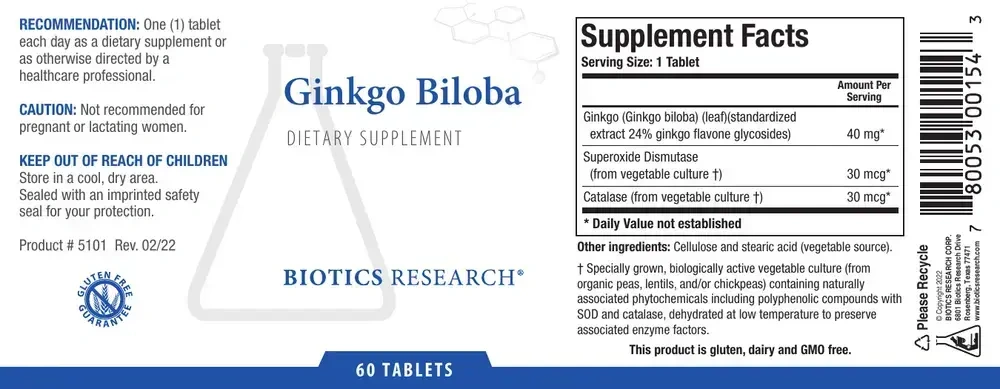 Product image for Ginkgo Biloba.