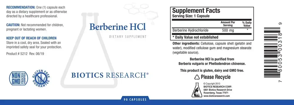 Product image for Berberine HCL.