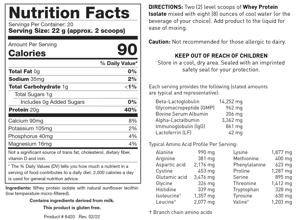 Product image for Whey Protein Isolate.