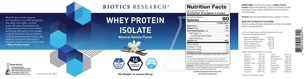 Product image for Whey Protein Isolate-Vanilla.