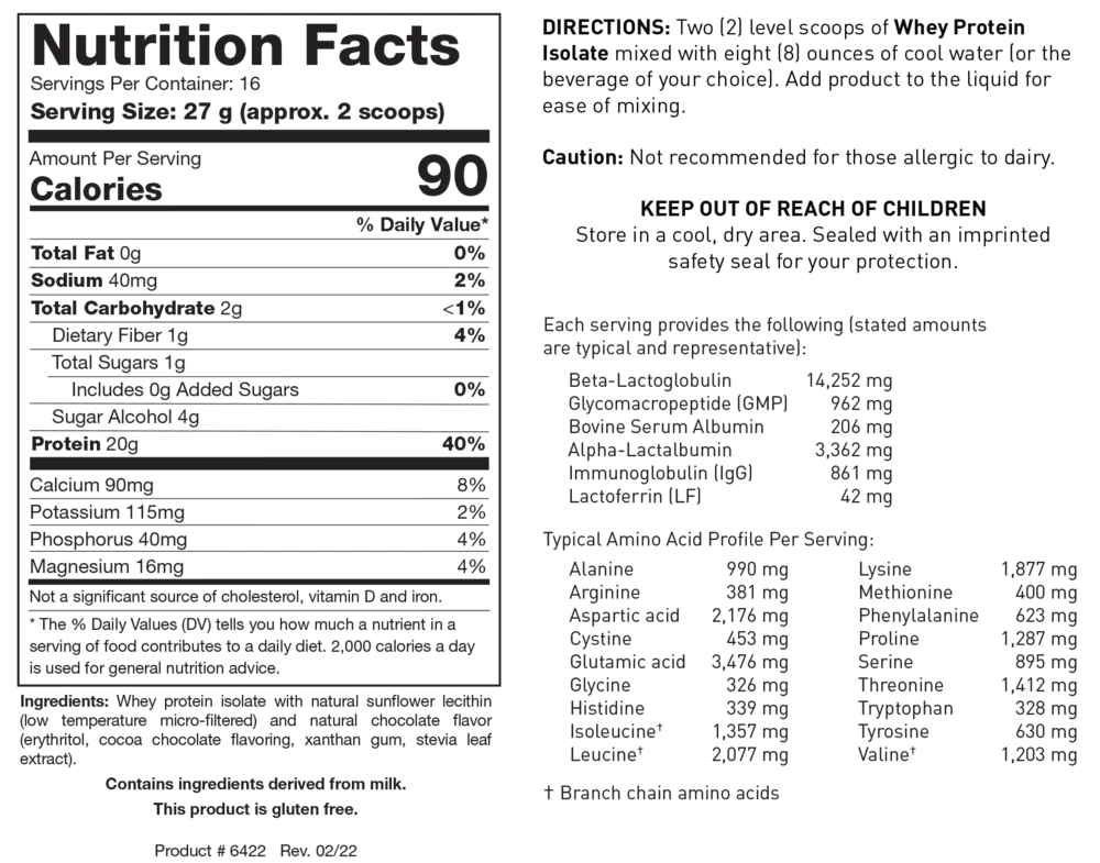 Product image for Whey Protein Isolate-Chocolate.