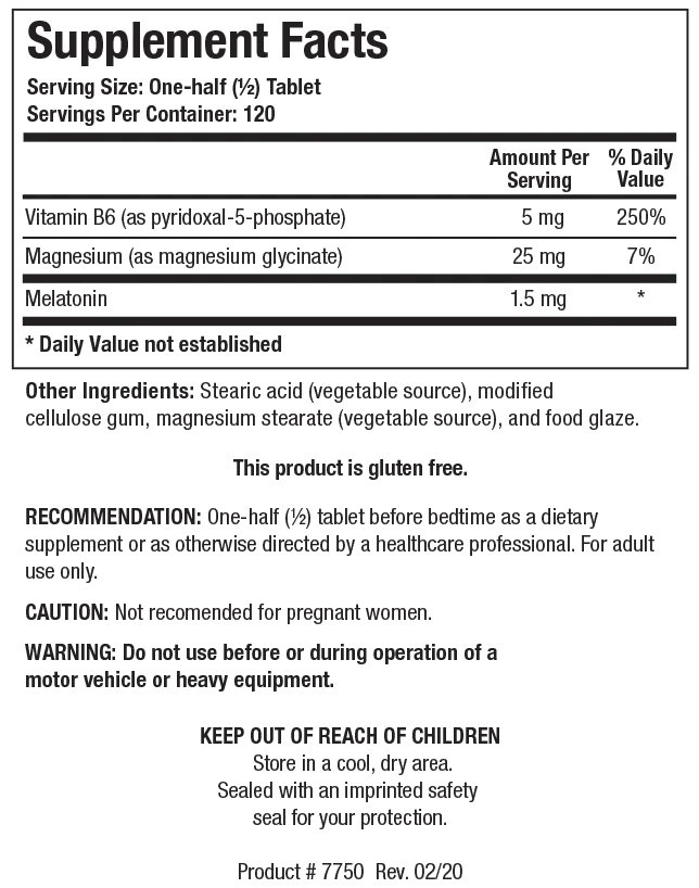 Product image for Melatonin-B6/Mg.