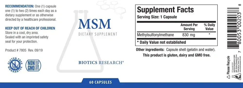 Product image for MSM.