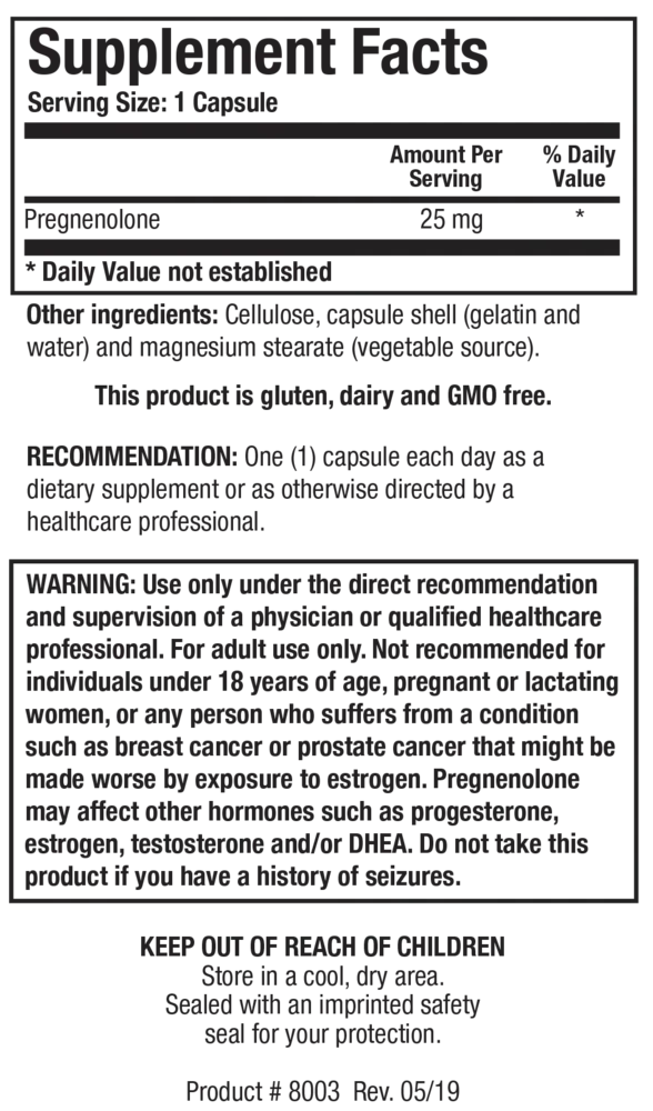 Product image for Pregnenolone 25.