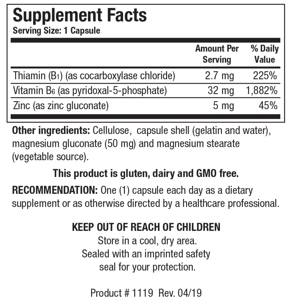 Product image for B6/B1 Plus Zinc.