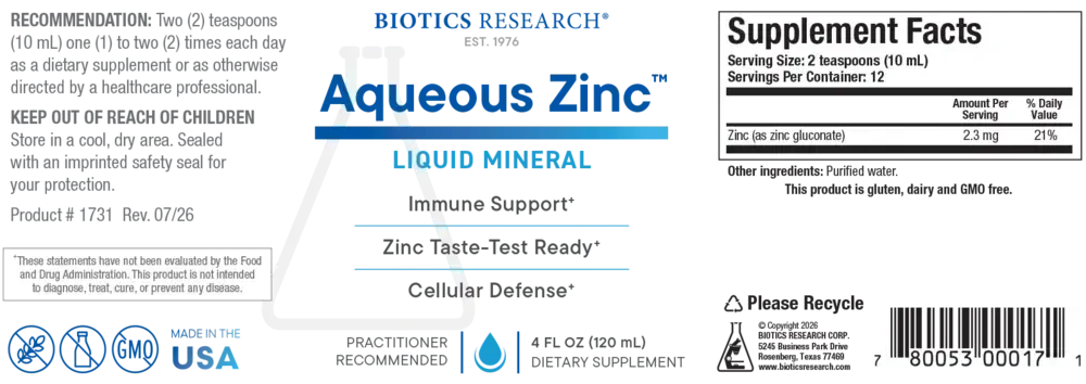 Product image for Aqueous Zinc™.