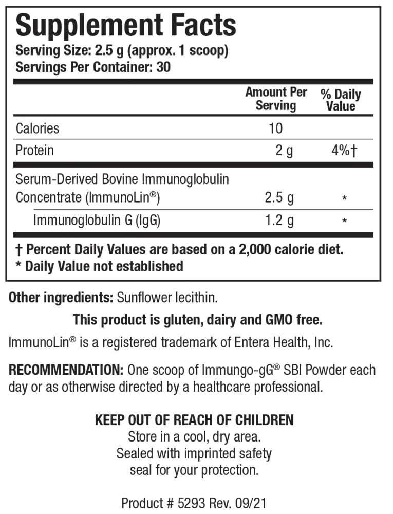 Product image for Immuno gG SBI Powder.