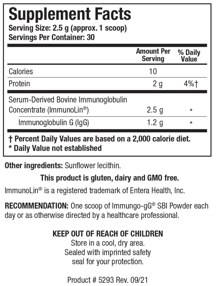 Product image for Immuno gG SBI Powder.
