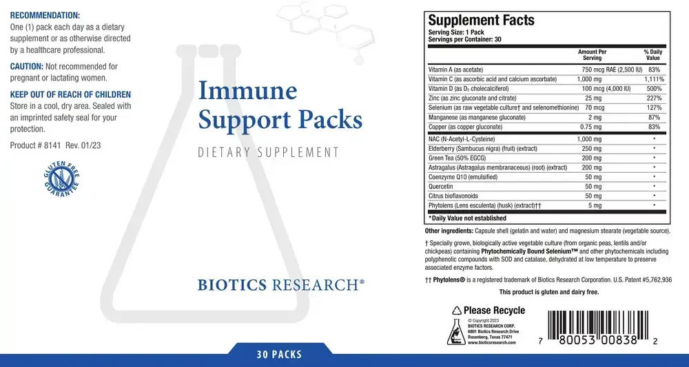 Product image for Immune Support Packs.